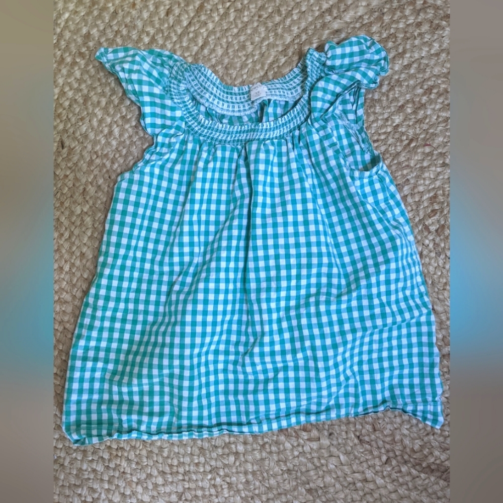 Smocked neck Crewcuts gingham top